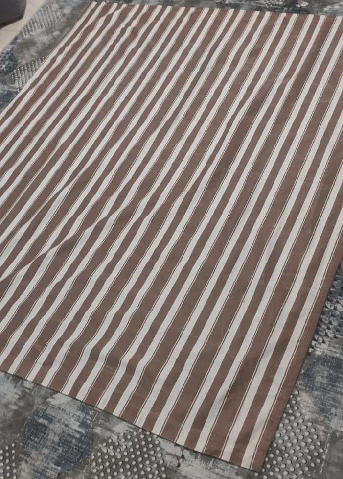 Kahverengi ve Beyaz çizgili balkon perdesi - Görsel 3