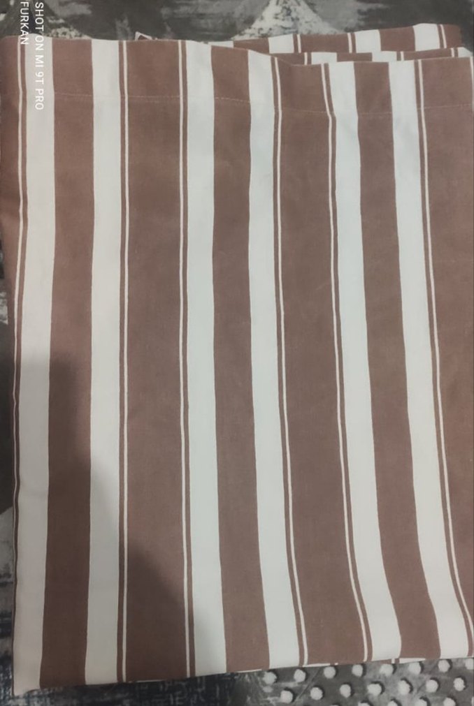 Kahverengi ve Beyaz çizgili balkon perdesi - Görsel 2