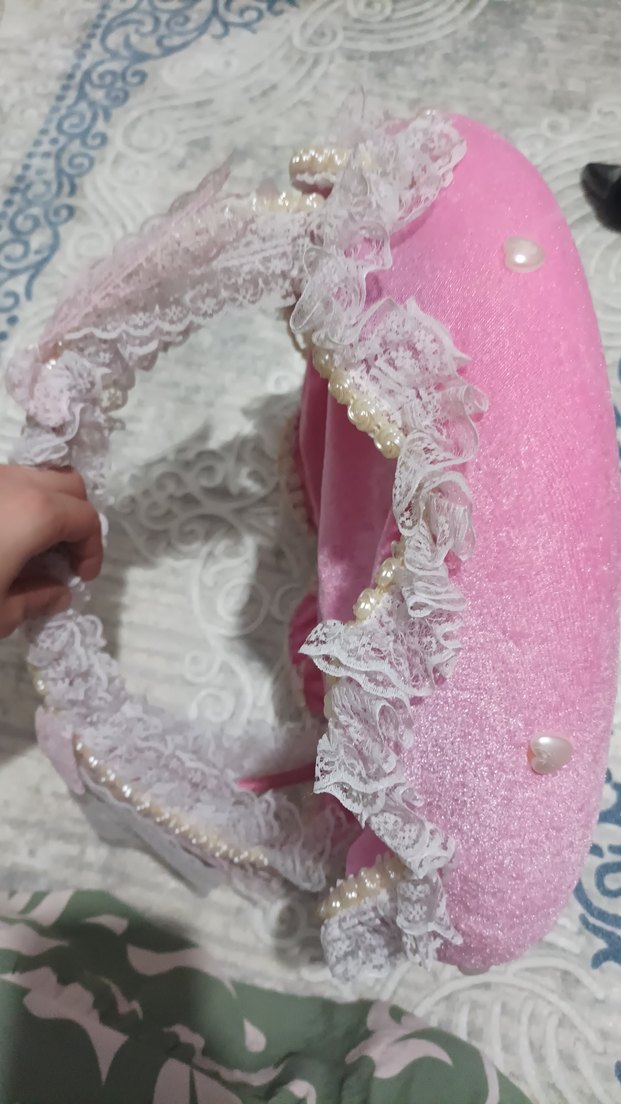 Dantel Detaylı Pembe Sepet - Görsel 3