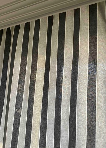 Gri Çizgili Modern Perde Eni 150 boyu 260 hazır balkon perdesi