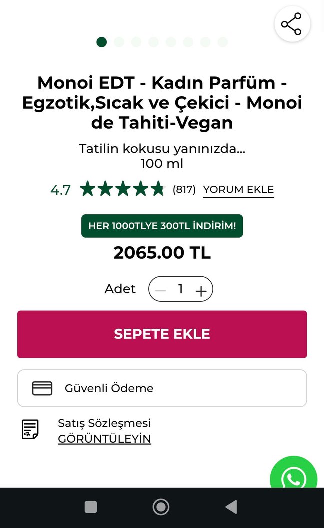 Yves Rocher Monoi Kadın Parfümü 100 ml - Görsel 4