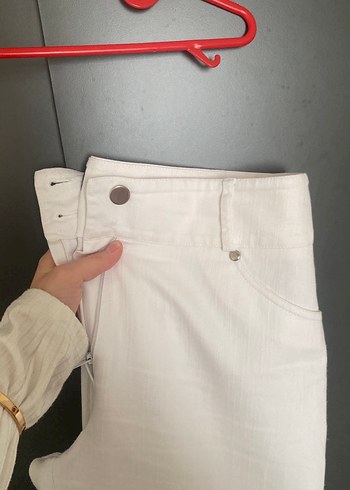 xl Beden Beyaz Keten Normal Boy Kadın Pantolon