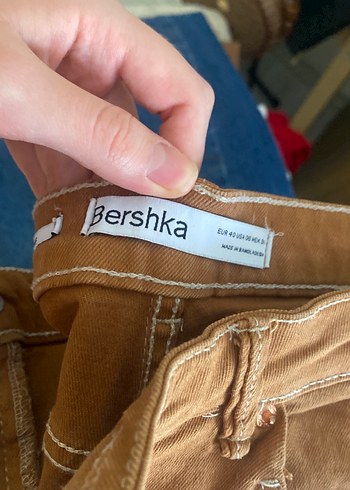 Bershka Kahverengi Süet Salaş Jean