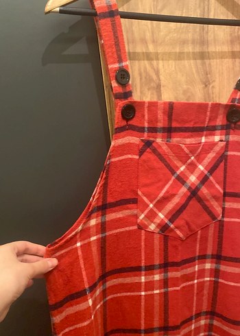 Zara Kızlar için Kırmızı Kareli Askılı Salopet