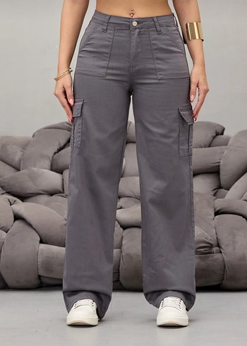 Gri Kemerli Kadın Denim Pantolon - Görsel 4