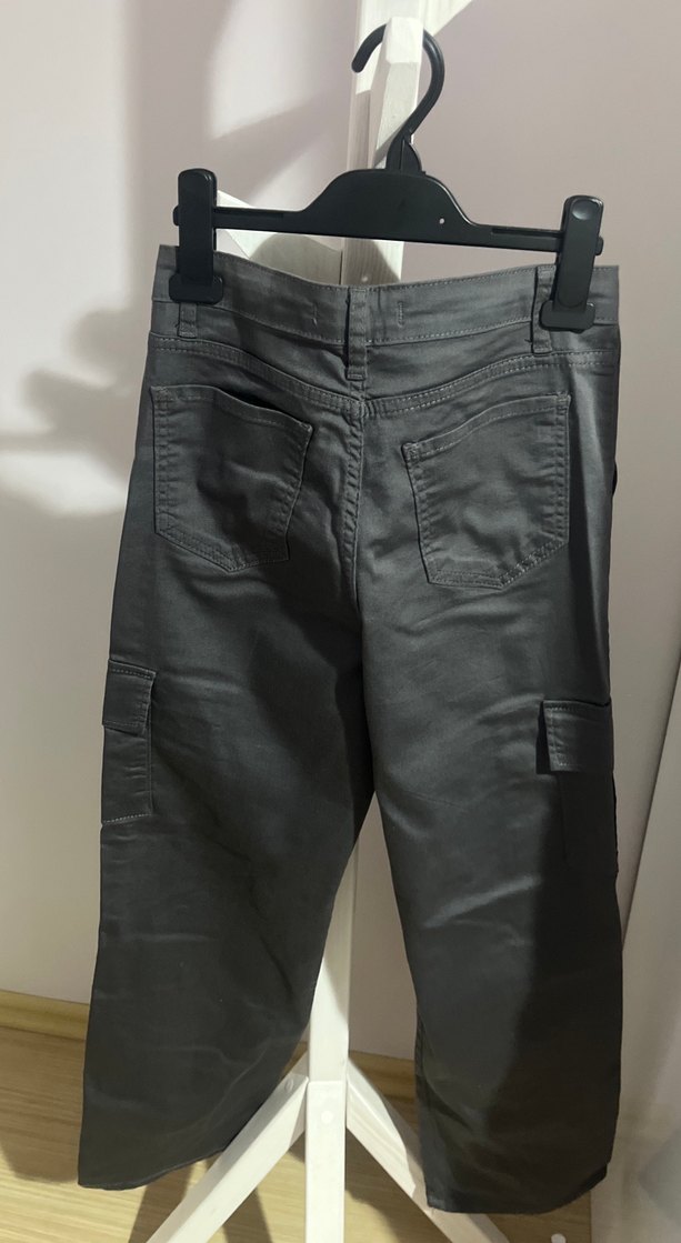 Gri Kemerli Kadın Denim Pantolon - Görsel 3