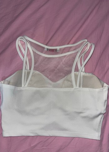 Beyaz Dantelli Strappy Mini Büstiyer - Görsel 2