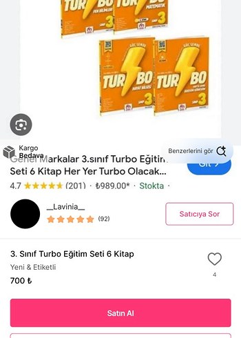3. Sınıf Turbo Eğitim Seti 6 Kitap