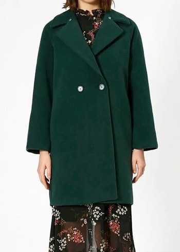 Kürklü Yaka Detaylı Yeşil Kaban - Görsel 2