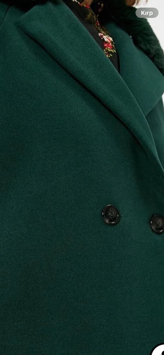 Kürklü Yaka Detaylı Yeşil Kaban - Görsel 3