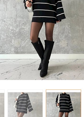 Siyah Çizgili tirko kazak - Görsel 3