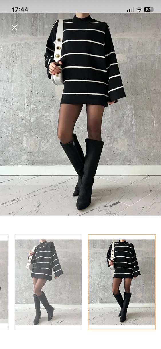 Siyah Çizgili tirko kazak - Görsel 3