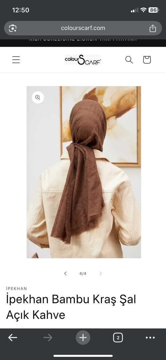 Kahverengi Bambu Şal - Görsel 3