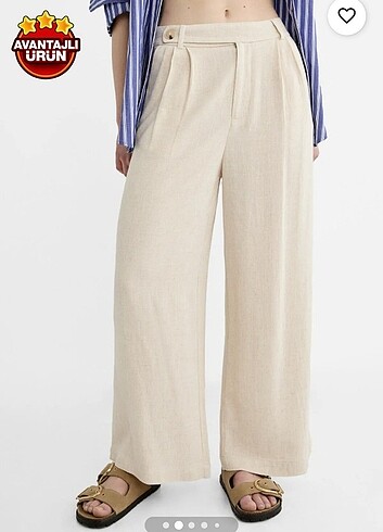 Stradivarius keten pantolon