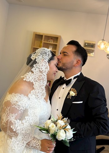 Uzun Kollu Beyaz A Kesim Gelinlik - Görsel 3