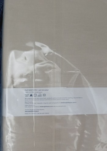 English Home Tek kişilik Bej Düz Çarşaf - Görsel 2