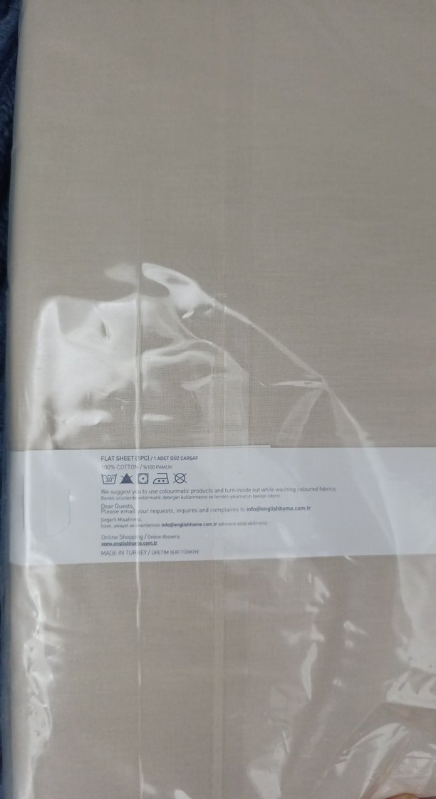 English Home Tek kişilik Bej Düz Çarşaf - Görsel 2