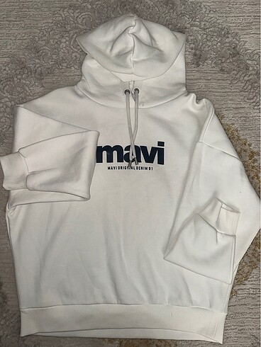 Mavi jeans kapişonlu unisex sweetshirt
