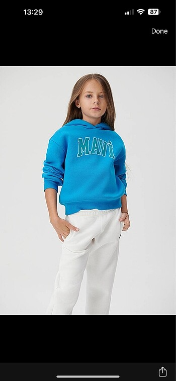 Mavi jeans swwtshirt çocuk 5-6 yaş unisex