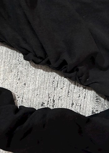 Siyah Uzun Kollu Hamile Keten Tişört - Görsel 2