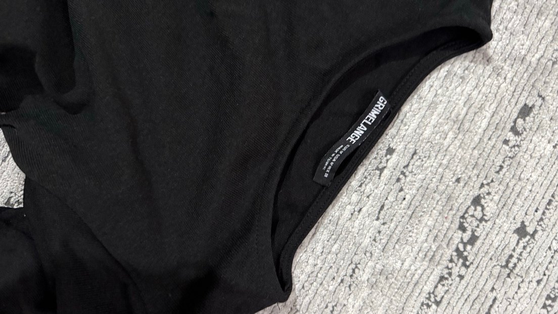 Siyah Uzun Kollu Hamile Keten Tişört - Görsel 3