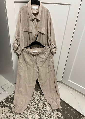 Zara Bej Keten takım - Görsel 5