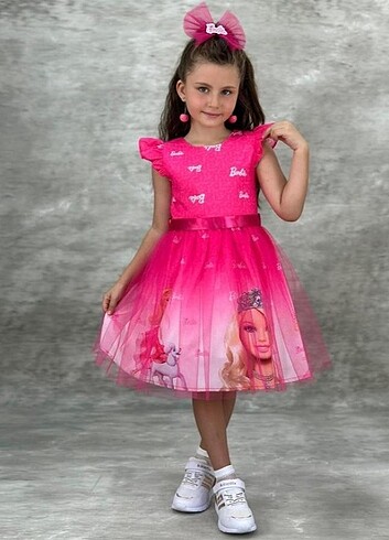 #Kız #Çocuk #barbie #abiye #elbise #toka 4yaş