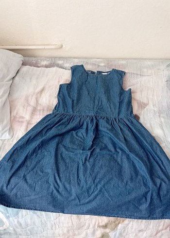 Kız Çocuk Kolsuz Denim Elbise - Görsel 6