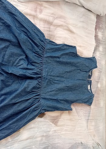 Kız Çocuk Kolsuz Denim Elbise - Görsel 8