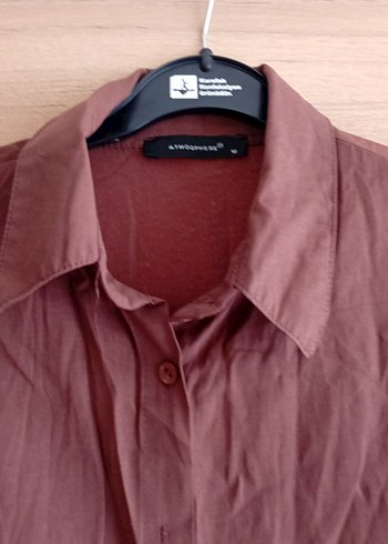 Kahverengi Kadın Gömlek - Görsel 2