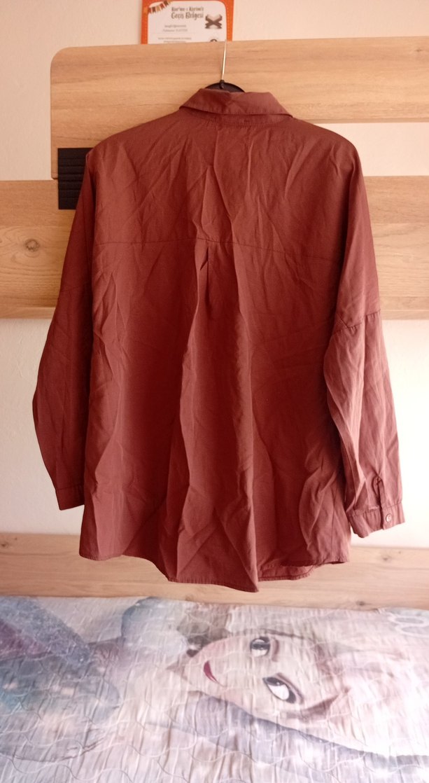 Kahverengi Kadın Gömlek - Görsel 4