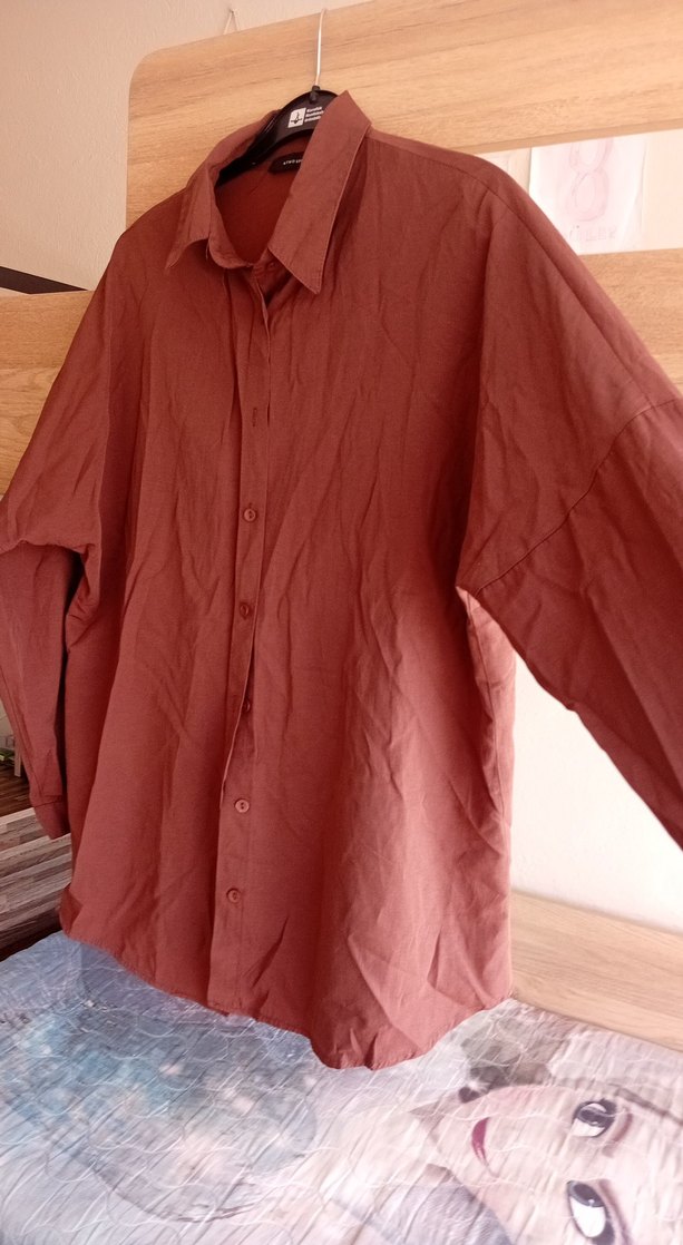 Kahverengi Kadın Gömlek - Görsel 3