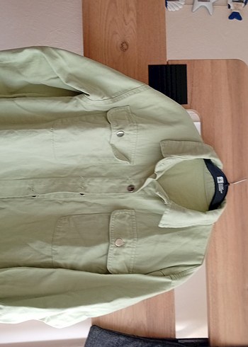 Kadın Haki Keten Düğmeli Salaş Gömlek - Görsel 3