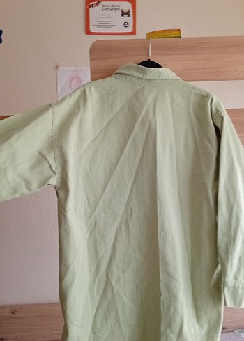 Kadın Haki Keten Düğmeli Salaş Gömlek - Görsel 5