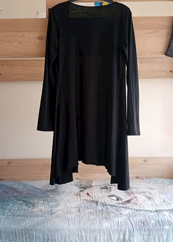 Uzun Siyah Süet Salaş Hırka - Görsel 4