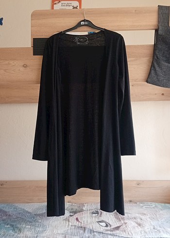 Uzun Siyah Süet Salaş Hırka - Görsel 2