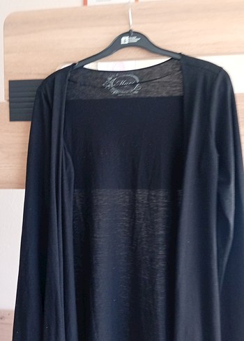 Uzun Siyah Süet Salaş Hırka - Görsel 3