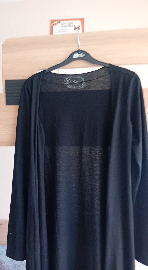 Uzun Siyah Süet Salaş Hırka - Görsel 3