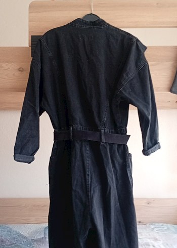 Kadın Siyah Kot Uzun Tulum - Görsel 5