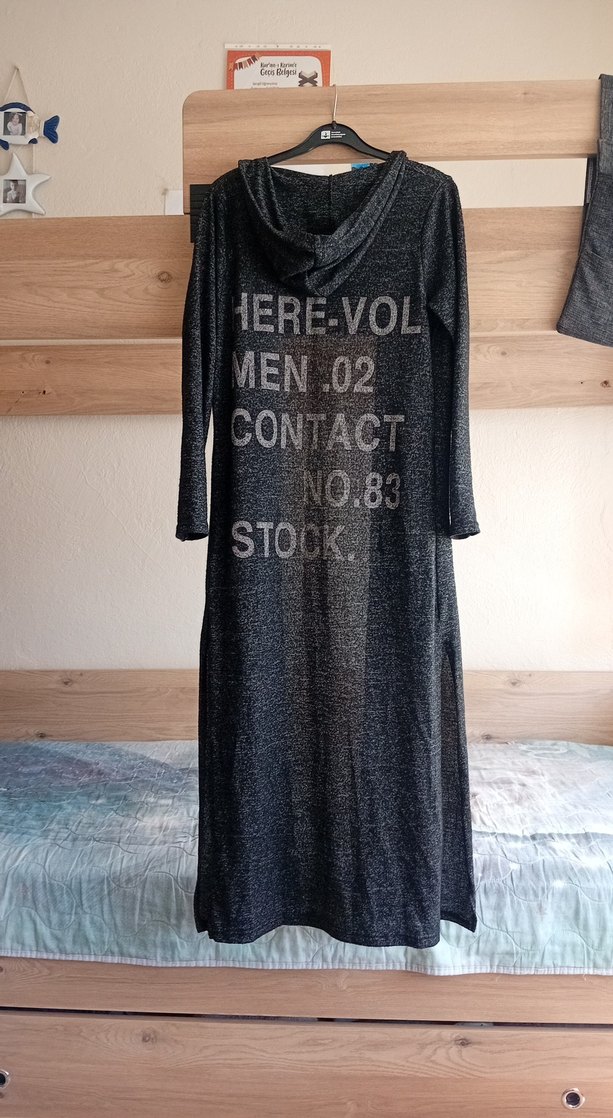 Gri Uzun Örgü Kadın Elbise - Görsel 4