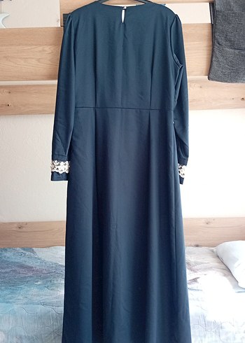 Nakış Detaylı Lacivert Uzun Elbise - Görsel 9