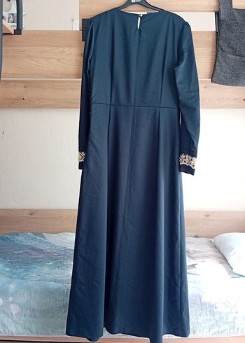 Nakış Detaylı Lacivert Uzun Elbise - Görsel 7