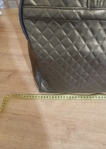 Beden Gri Deri Kadın valiz Fermuarlı