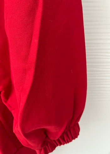 l Beden kırmızı Renk Kırmızı Kapüşonlu Salaş Sweatshirt