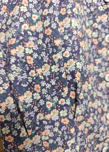 Mor Renkli Düğmeli Midi Elbise - Görsel 3