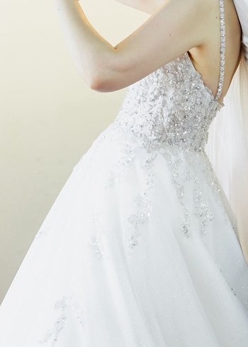 Beyaz Modern Klasik Gelinlik - Görsel 7