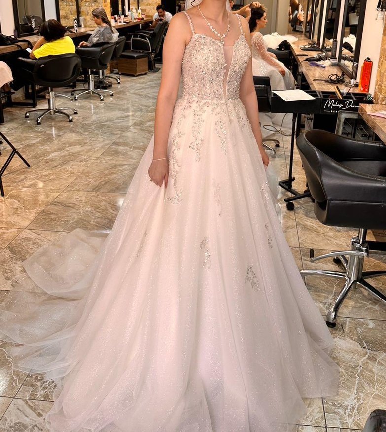 Beyaz Modern Klasik Gelinlik - Görsel 5