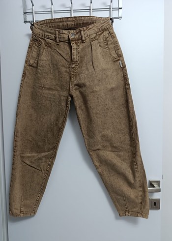 Kadın Bej Kemerli Bol Kesim Keten Pantolon - Görsel 2