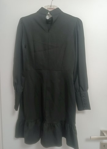 Uzun Kollu Siyah Gotik Elbise - Görsel 3