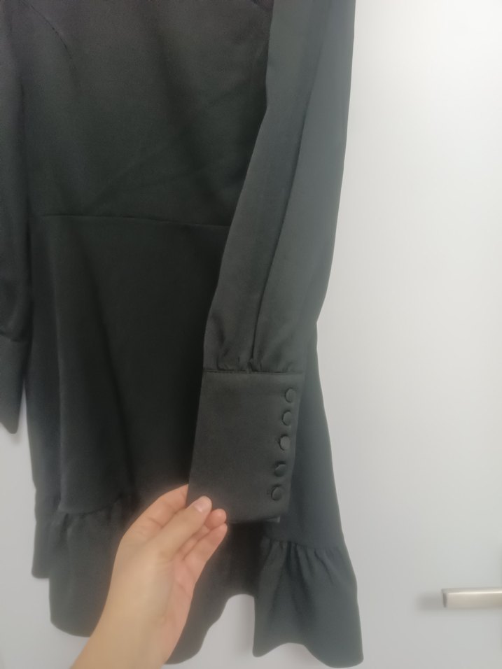 Uzun Kollu Siyah Gotik Elbise - Görsel 2